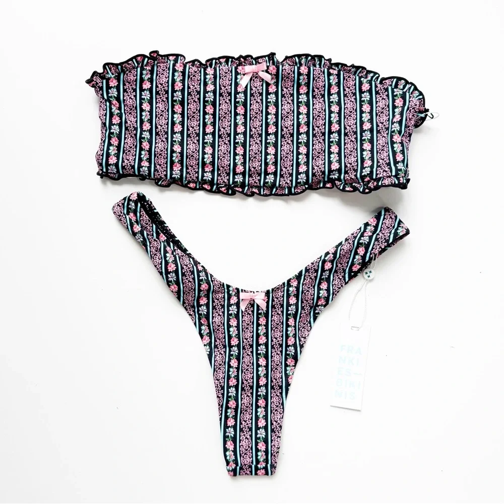 Frankies Bikinis X Out From Under Daydream Bikini Top with Full Moon Bottom | M